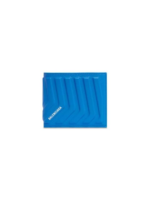 BALENCIAGA Men's Car Square Folded Coin Wallet in Blue