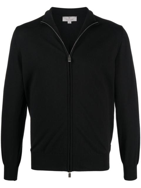 Canali funnel neck zip-up jumper