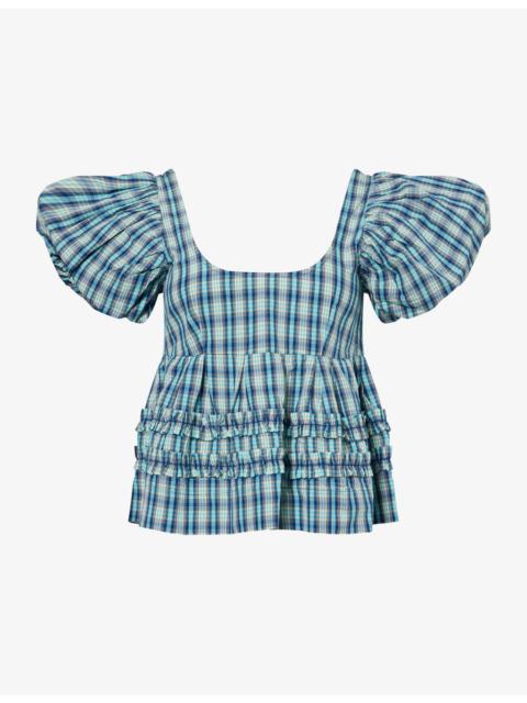 DAMSON MADDER. Summer Joy Puff-Sleeve Cotton Blouse