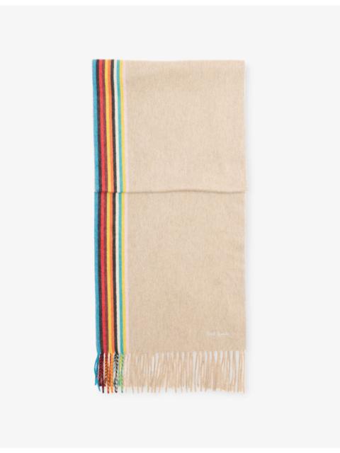 Paul Smith Signature Stripe Edge Cashmere Scarf