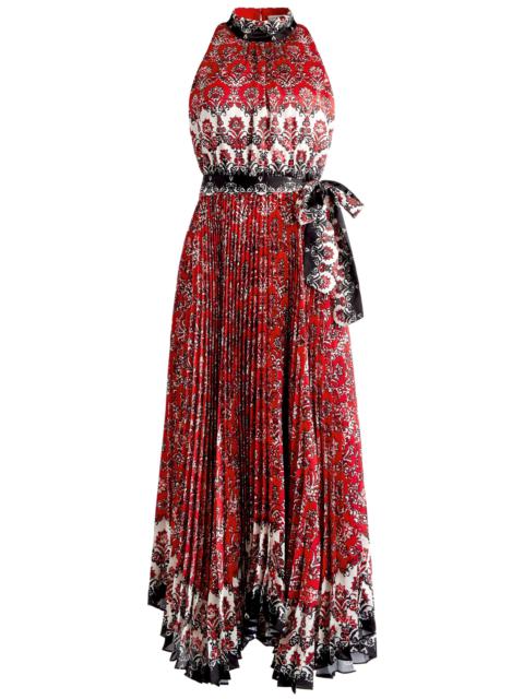 MERTIE MOCK NECK PLEATED MAXI DRESS