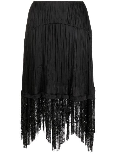rabanne fringe-detail asymmetric skirt