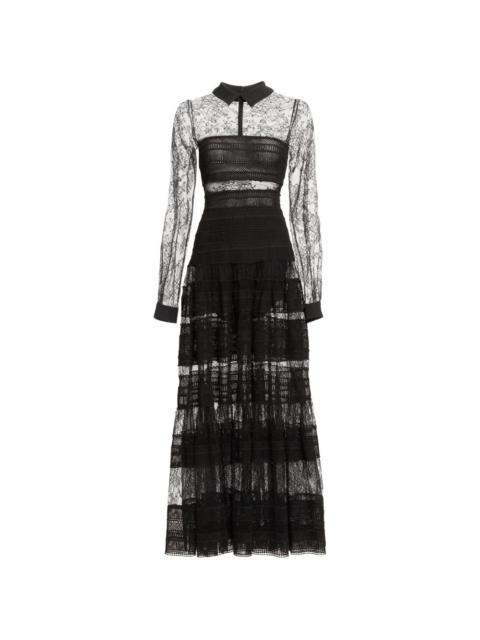 ELIE SAAB lace-detail midi dress