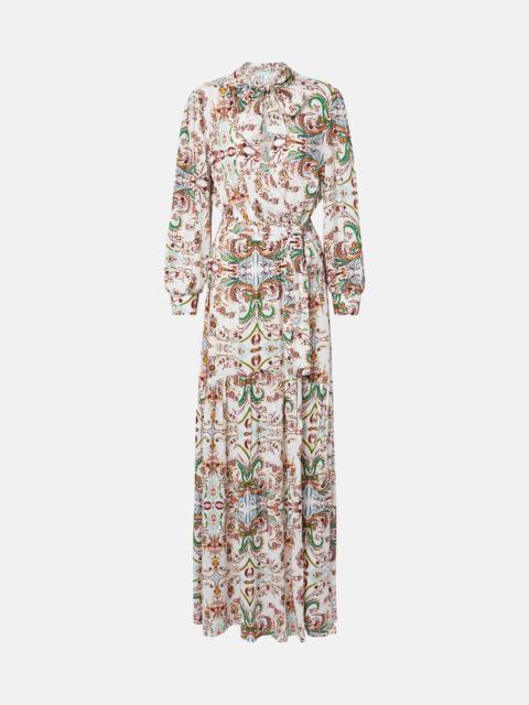 MELISSA ODABASH Skylar tie-neck printed maxi dress