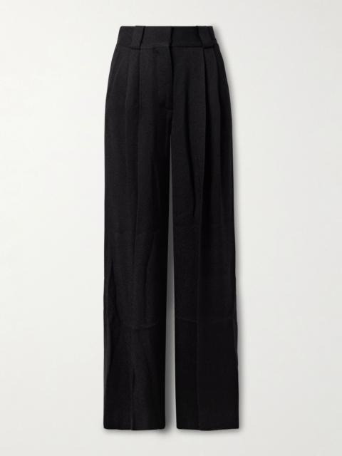BLAZÉ MILANO Husi pleated crepe straight-leg pants Black