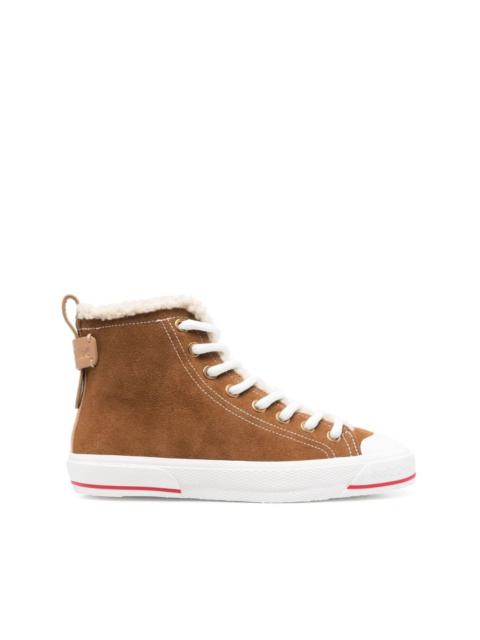 high-top shearling lined sneakers