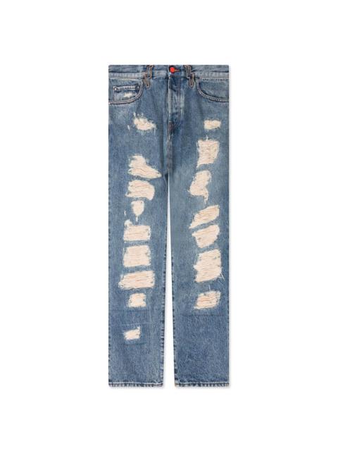 MEMBERS OF THE RAGE SUPER DISTRESSED DENIM - BLUE WASH