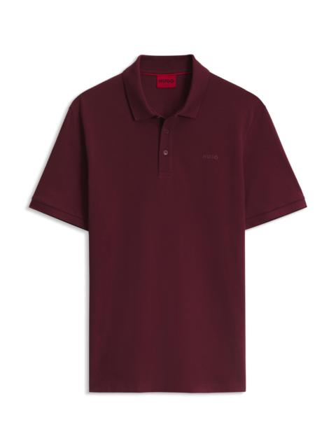 HUGO COTTON-PIQUÉ POLO SHIRT WITH LOGO PRINT