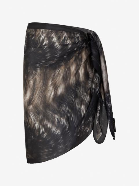 Roberto Cavalli Scarf With Silver Fur Print