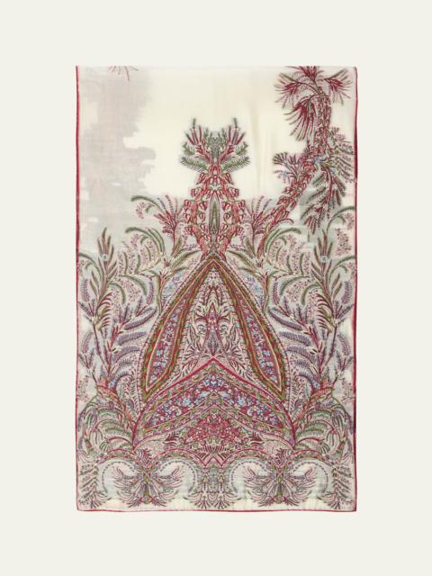 Etro Paisley-Print Silk-Blend Scarf