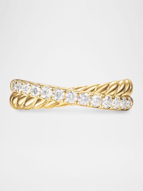 DAVID YURMAN DY Crossover 2-Row Ring in 18K Gold with Diamonds
