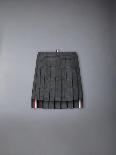 Thom Browne HIGH TWIST WOOL LOW RISE PLEATED MINI SKIRT