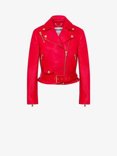 Moschino CHINESE NEW YEAR NAPPA LEATHER BIKER JACKET