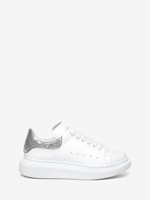 Alexander McQueen Women's Oversized Sneaker in White/Silver