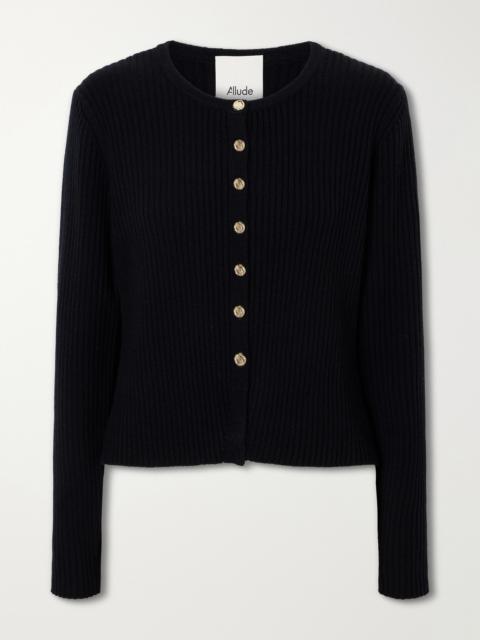 Allude Wool And Cashmere-blend Ribbed Cardigan