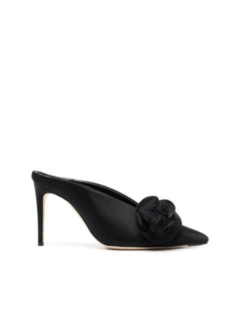 Victoria Beckham floral-applique satin mules