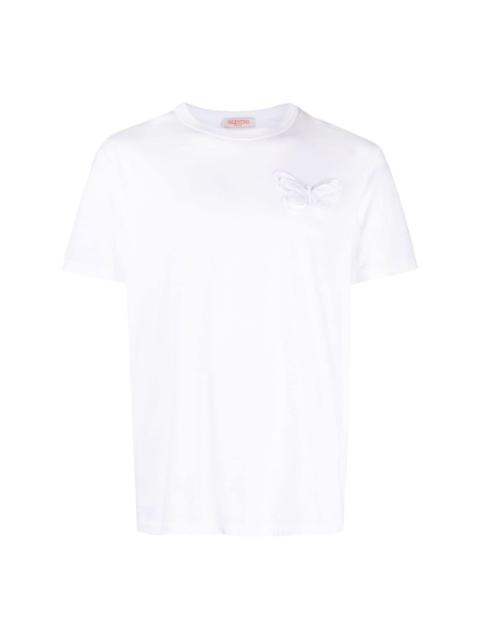 Valentino butterfly-appliquÃ© logo-print T-shirt