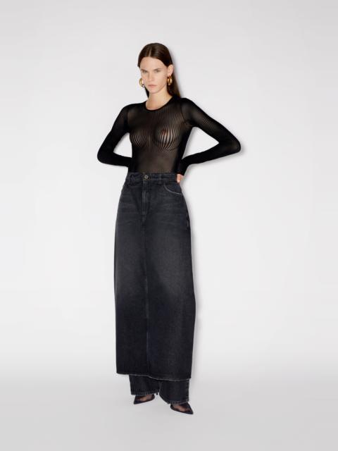 THE BLACK DENIM PANT SKIRT