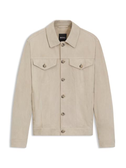 BOSS REGULAR-FIT JACKET IN NAPPALAN SUEDE