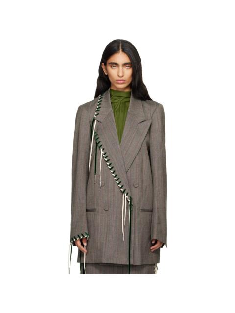 Dries Van Noten Gray Double-Breasted Blazer