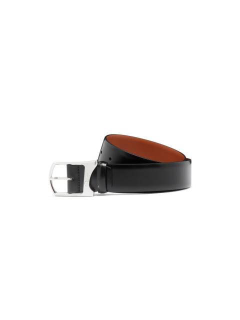 Men's black leather adjustable belt