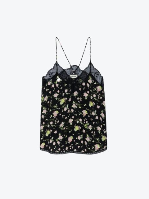 Zadig & Voltaire Christy Soft Crinkle Roses Camisole