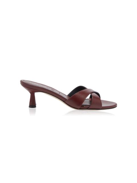 Aeyde Vero Leather Sandals burgundy