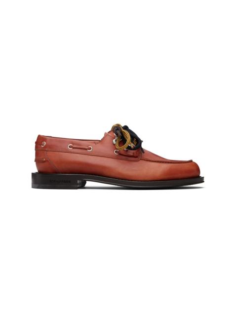 DSQUARED2 Brown Leather Boat Shoes