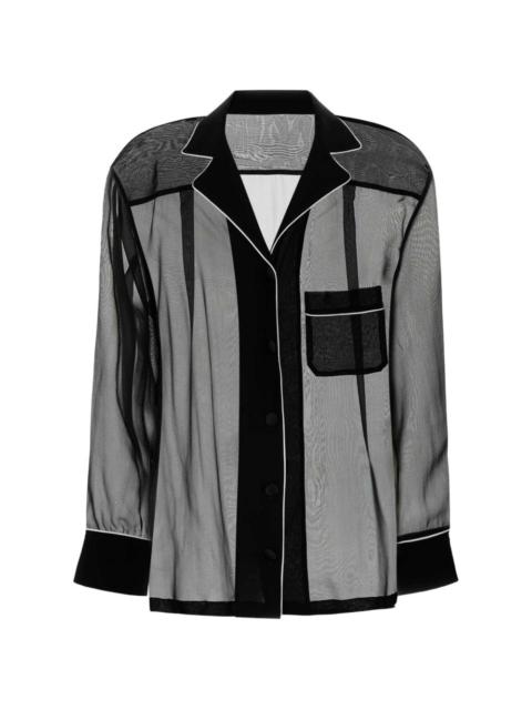 Dolce & Gabbana sheer piping-detail shirt