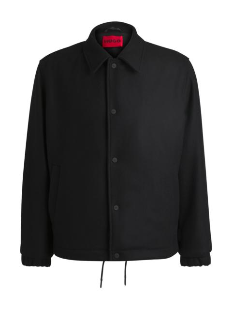 HUGO WOOL COACH JACKET WITH ADJUSTABLE HEM
