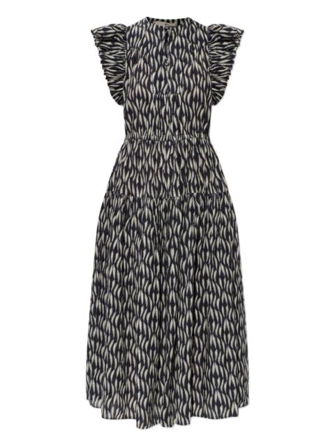 ULLA JOHNSON Kairi ruffled print midi dress