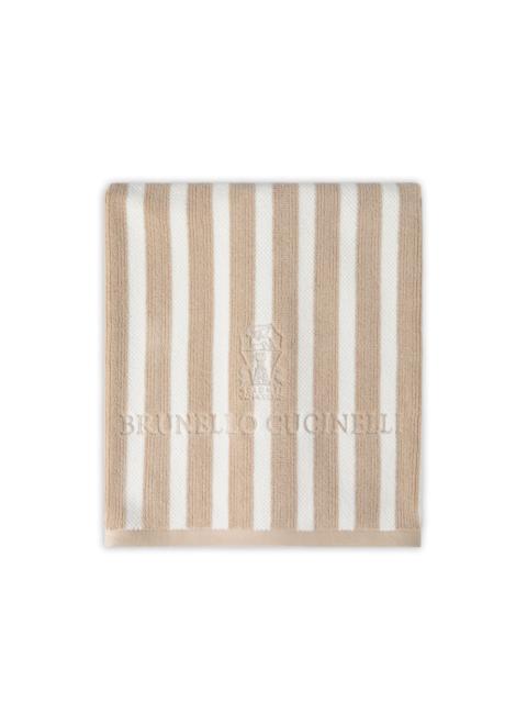 Brunello Cucinelli striped embroidered beach towel