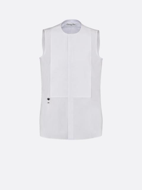 Sleeveless Blouse with Plastron