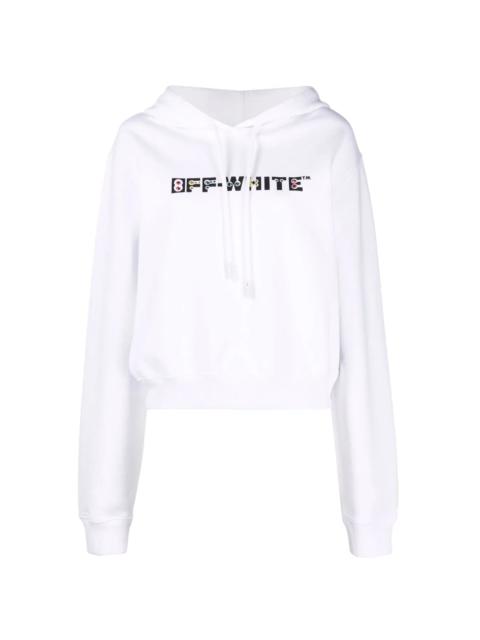 rhinestone-embellished logo hoodie