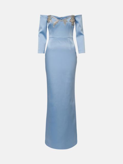 REBECCA VALLANCE Kai embellished satin bustier gown