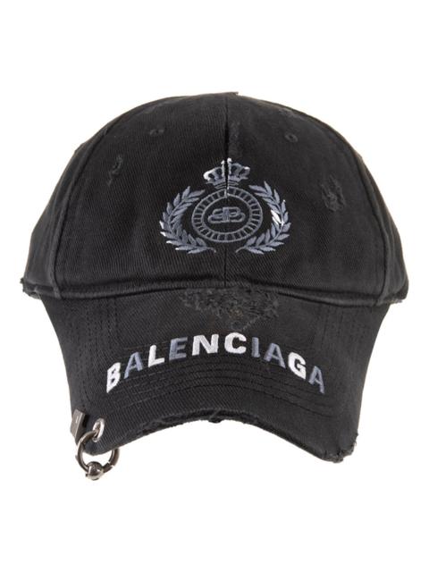 BALENCIAGA (WMNS) Balenciaga BB Destroyed Piercing Cap 'Black' 661887310B21077