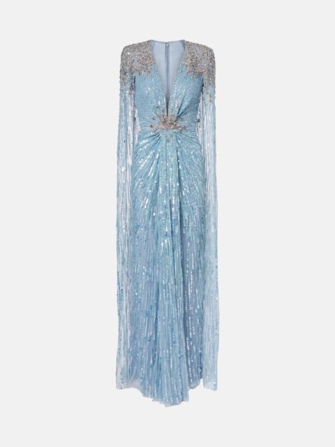 JENNY PACKHAM Symphony embellished caped gown