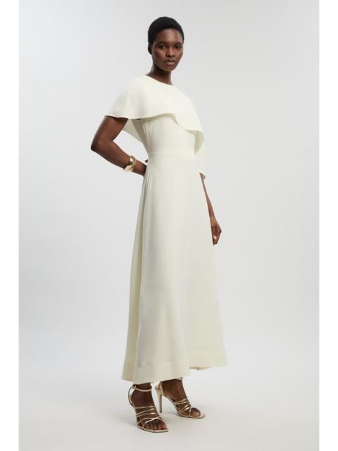 KAREN MILLEN Soft Tailored Cape Detail Tailored Midi Dress