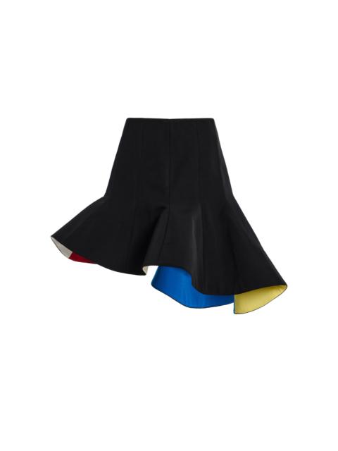 ROSIE ASSOULIN Simon Says Peak Drama Cotton-Grosgrain Mini Skirt multi