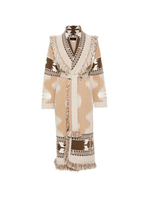 Alanui Icon-jacquard virgin wool cardi-coat