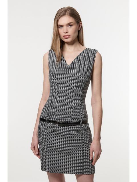 KAREN MILLEN Jacquard Tailored Sleeveless Mini Dress