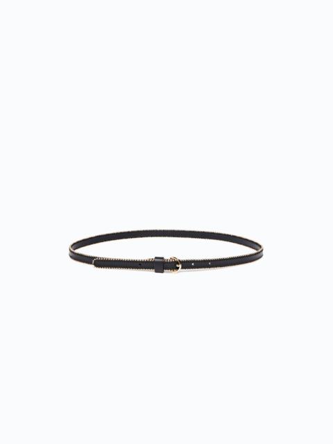 PINKO LEATHER BELT WITH MINI STUDS, 1 CM