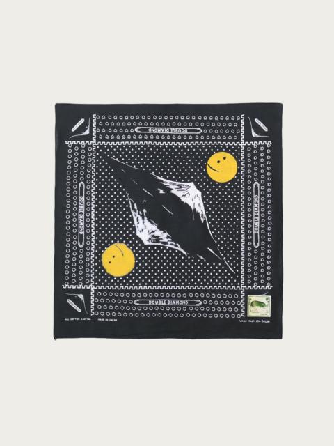 Kapital Fastcolor Selvedge Bandanna (Mirrored Fuji PROFILE RAINBOWY) - Black