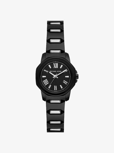 MICHAEL KORS Petite Prescott Baguette Black-Tone Watch