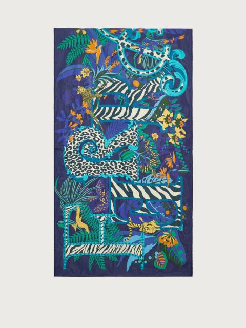 FERRAGAMO AMO PRINT SILK SHAWL