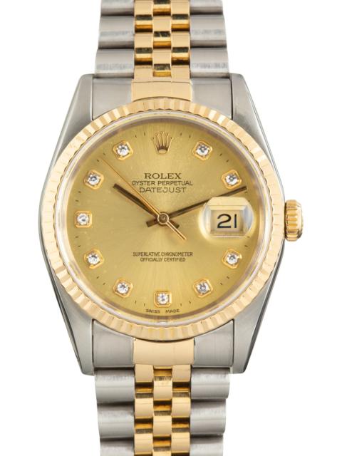 ROLEX 189284 Used Rolex Datejust 36 Two Tone Ref 16233 Champagne Diamond Dial