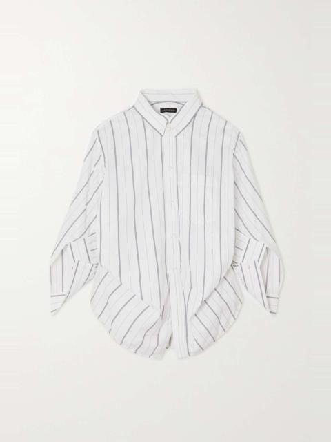 BALENCIAGA Swing Twisted oversized striped cotton-blend poplin shirt