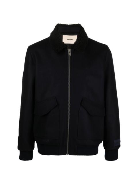 Zadig & Voltaire faux-shearling collar jacket