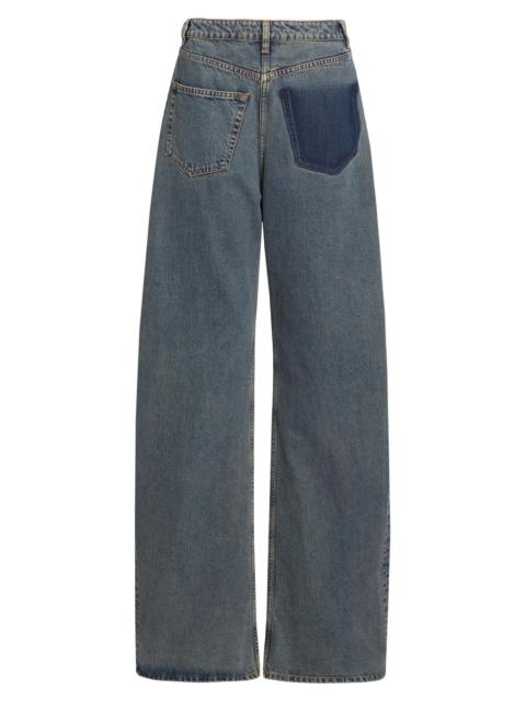 MM6 Maison Margiela Women's Cotton Wide-Leg Jeans - Light Grey