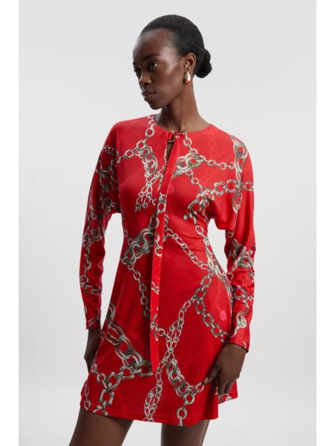KAREN MILLEN Tall Chain Print Crepe Mini Dress